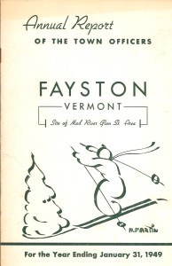 Cover of the Fayston Town Report, 1949 